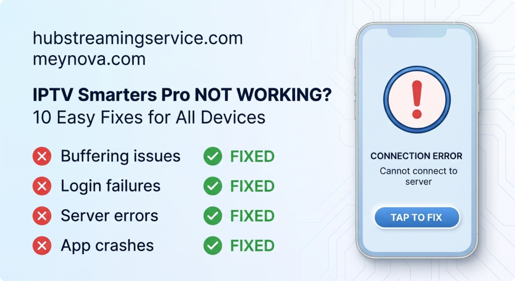 Current image: chnage the domain name to https://hubstreamingservice.com/ and https://meynova.com/ and remove the ohther domain name in picture and make sure to change the color to lmy website color its blue and white like you see in the screenshort